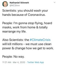 coronavirus climate change tweet